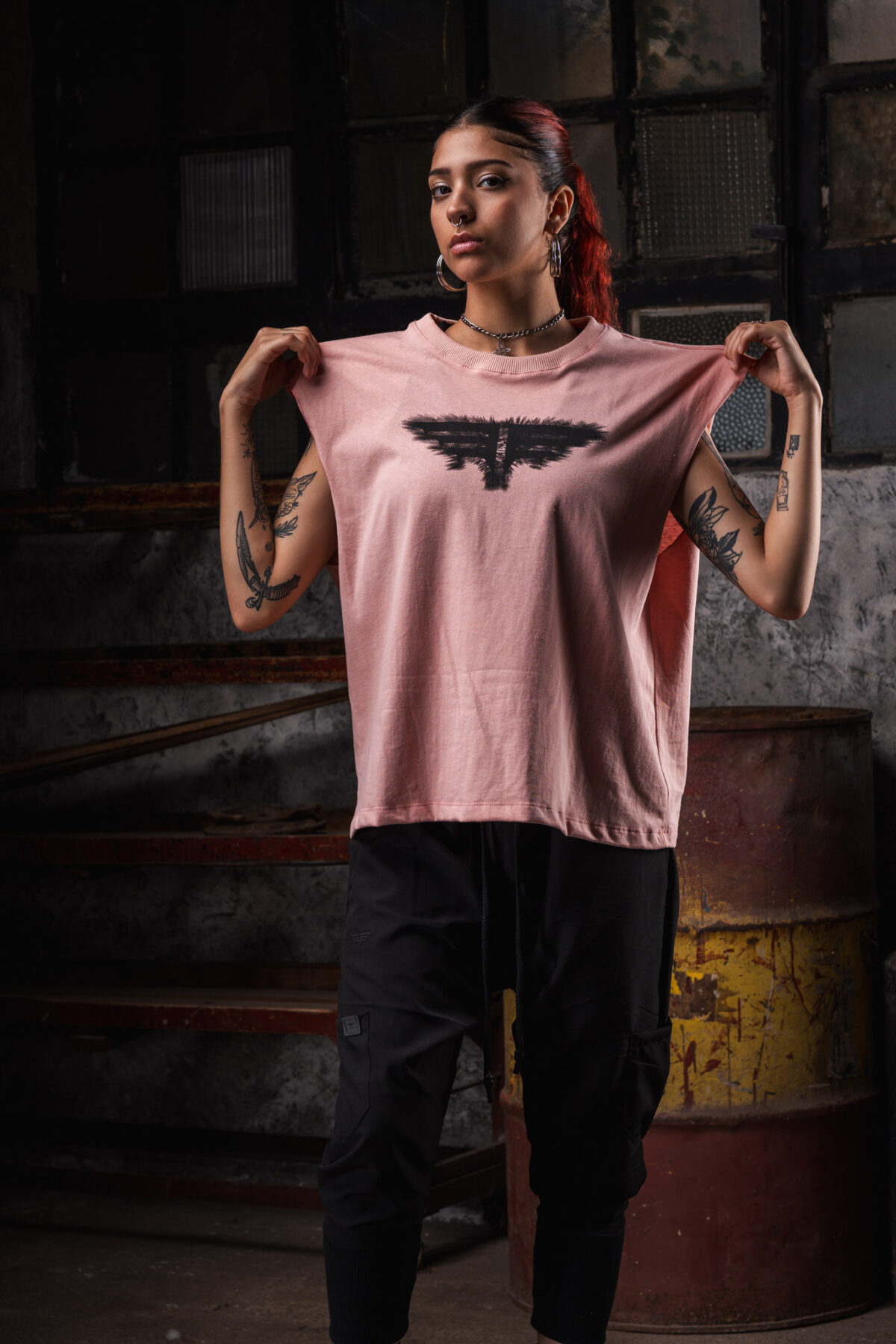 Remeron Cuadrado Oversized S/M - Trashed - Rosa Vintage - Imagen 3