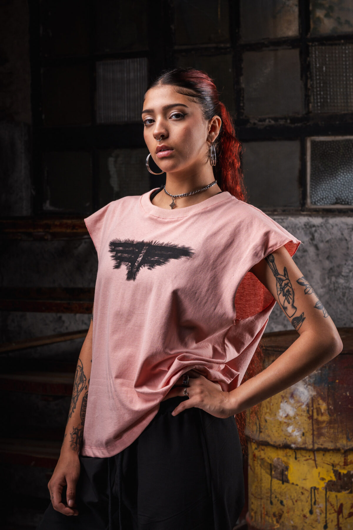 Remeron Cuadrado Oversized S/M - Trashed - Rosa Vintage - Imagen 5