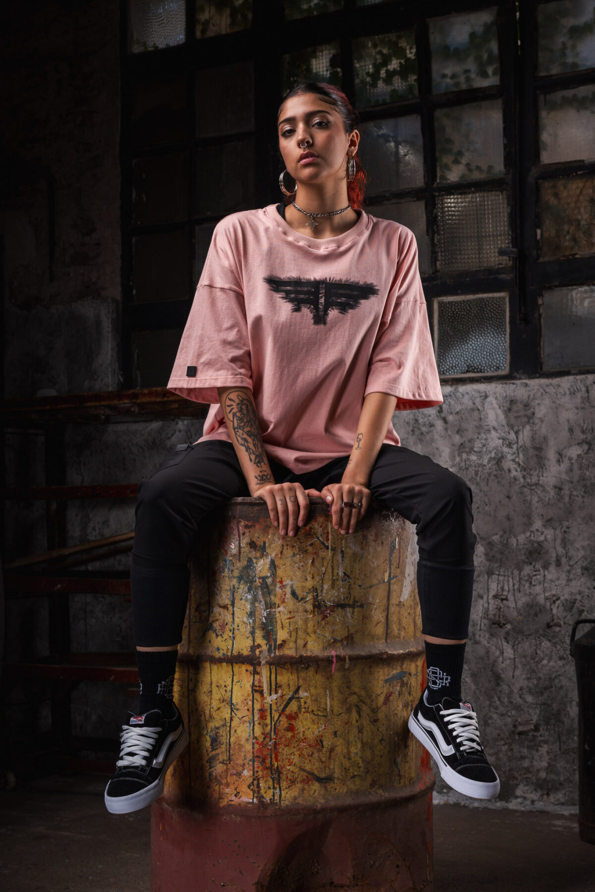 Remeron Cuadrado Oversized - Trashed - Rosa Vintage - Imagen 2