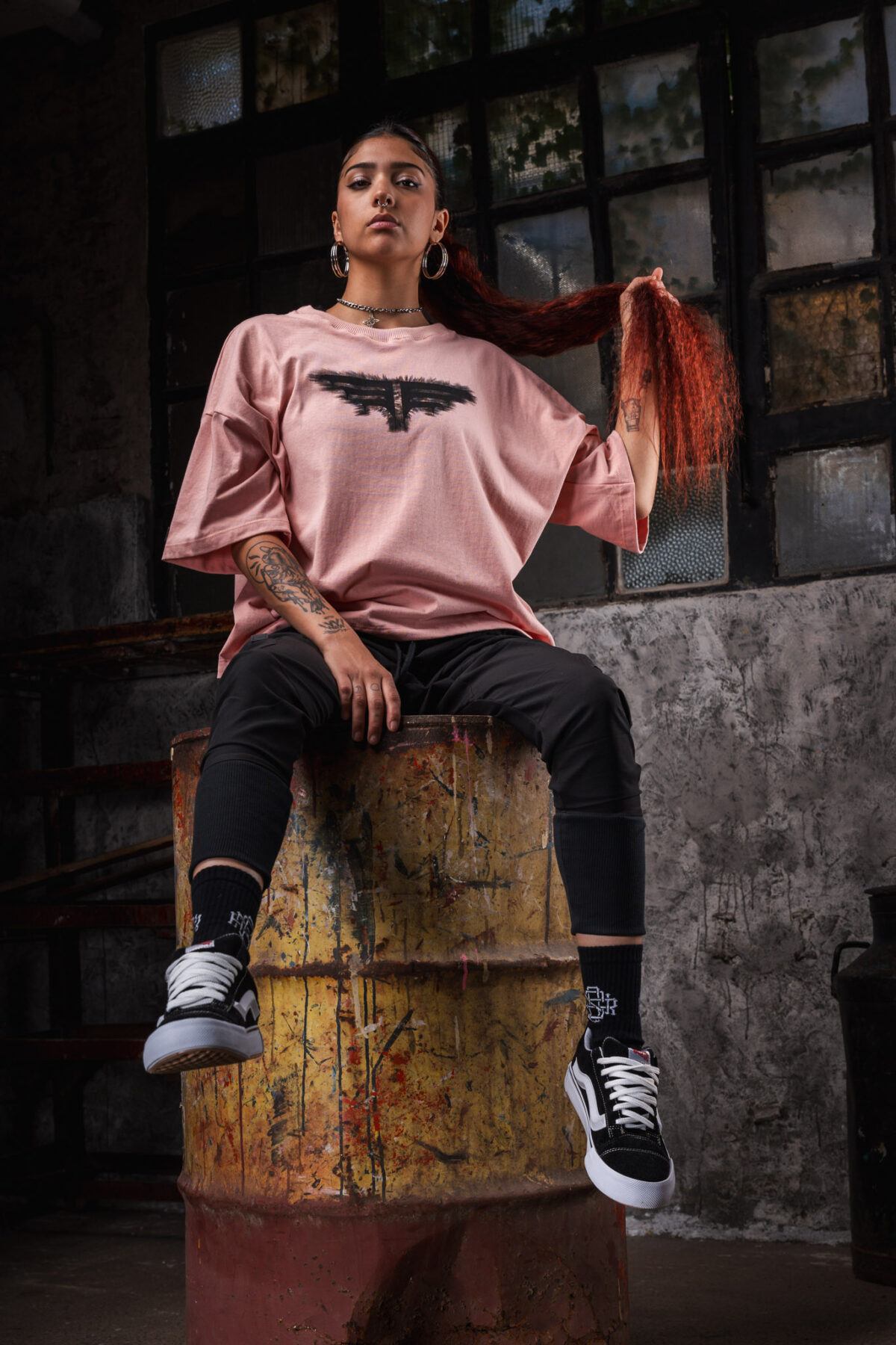 Remeron Cuadrado Oversized - Trashed - Rosa Vintage - Imagen 3